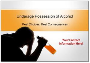 Free fun and interactive PowerPoint for teaching teens about the consequences of underage possession of alcohol.